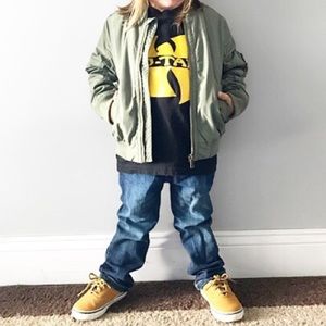 Olive green bomber jacket